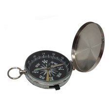 HS 나침반 나침판 회중 휴대용 은색 덮개 빈티지 나침고정버튼, 1개
