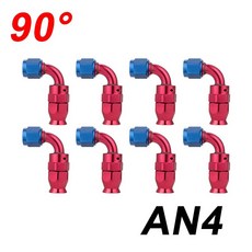 8Pcs AN3 AN4 AN6 AN8 AN10 AN12 스트레이트 0 45 90 180 학위 회전 PTFE 오일 연료 라인 용 재 가능한 Ptf