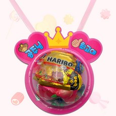 킨더 응원피켓 스낵목걸이, 01.하트스낵(핑크)