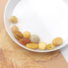 천연석 원석 조약돌 비즈 재료 팔찌 묵주 만들기 천연원석, A5972. 황옥 6x8mm, 1세트