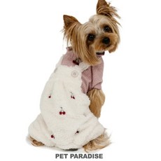 貝果貝果 日本 Pet Paradise 櫻桃珊瑚絨保暖假兩件連身褲 [D9191], 1個, S
