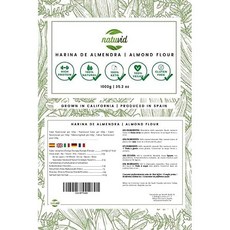 Natuvid 아몬드 껍질 벗긴 분말 가루 밀가루 스페인 1kg, 1개