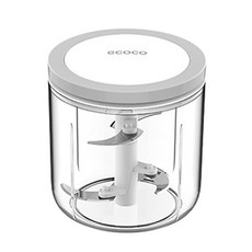 ecoco 手拉式食物切碎器，輕鬆切碎蒜頭辣椒，廚房備料好幫手，省時省力, 經典灰-大號, 1個