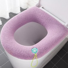 변기커버 변기시트 빨아쓰는 극세사 탈부탁 변기덮개, 연퍼플 랜덤, 연퍼플(랜덤)