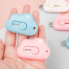 귀여운 구름칼 미니 커터칼 휴대용 학용품 컷터칼 chl+058dJ, 화이트