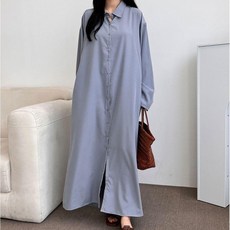 여성 셔츠형 롱 맥시 원피스 캐주얼 편한 봄 가을 0402