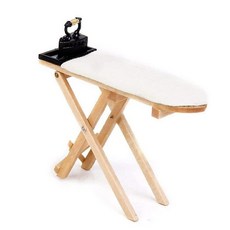 Cutemini 미국매장정품+ DollhouSE Furniture 1 12 스케일 미니어처 액세서리 다리미판 세트 목재 가구 모델 방 인공 집 장식 생활 현장 장식품 화이트 1, 화이트.