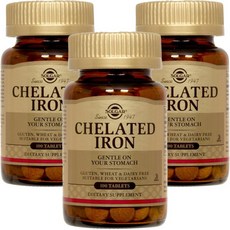 SOLGAR 螯合鐵錠, 100顆, 3罐