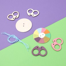 나무 끈팽이 원형 실 줄 손 팽이 그리기 돌리기 장난감 우드 전통 민속, 1개