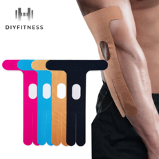DIYFITNESS 러닝 어깨 발바닥 무릎 발목 손목 팔꿈치 보호 근육 스포츠 테이프, 1세트