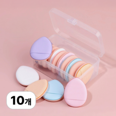 로멀리 메이크업 미니 핑거 퍼프, 10개, 혼합색상