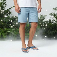 반스 T스트릿 체커보드 캡틴블루 남녀공용 경량 비치 쪼리