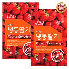 [현대프리마켓] 시아스 국내산 냉동 딸기 1kg x 2개 + 드라이아이스 1개