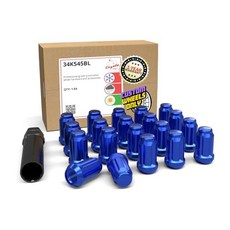 Wheel Accessories Parts 20피스 M12 x 1.25 12 스레드 스파이크 스플라인 8.5cm3.3인치 길이 러그 너트 블루 자동차 헥스 닛산 370Z 센트, 20개 - 비 오는 기후, M12x1.5 Spike