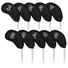 Craftsman Golf 테일러메이드 캘러웨이 핑용 메시 골프 아이언 헤드커버 세트 10개/세트 (블랙), 1개