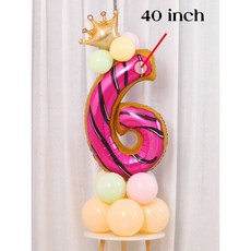 달콤한 도넛 아이스크림 케이크 호일 풍선 사랑 헬륨 베이비 샤워 생일 파티 장식 어린이 장난감 디지털 그림 Globo, 기타, 40inch- 6-set