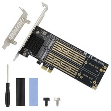 2230 2242 2260 2280 22110 SSD용 B-키/M-키/B&M 키와 호환되는 ELUTENG 듀얼 M.2 PCIE 어댑터 NVME/NGFF to X4 확장 카드 32, Dual M.2 NVME
