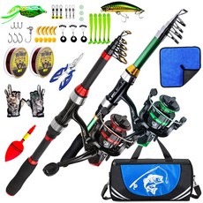 釣友俱樂部 紅綠雙竿套裝 多功能便攜超大容量漁具包套裝, 1.8米雙竿套裝