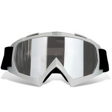ALSUZYIOT더트바이크고글ATV모토크로스라이딩레이싱오프로드남성여성용125716, 16 White Frame silver Lens, 1개