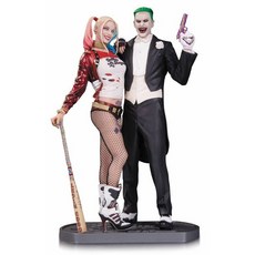 胖虎館 美版 DC英雄 自殺突擊隊 電影版 小丑與小丑女 哈莉 奎茵 雕像