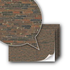 TEXTURKONTOR 3장 자체 접착 장식 필름 클래딩 모델 제작용 87 HO 코티지, 웨더드 스톤월, 1개