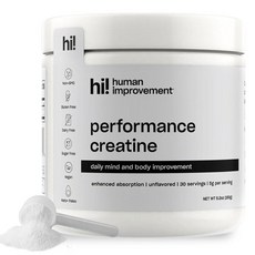 Human Improvement 퍼포먼스 크레아틴 파우더 | 여성 및 남성용 미립자 크레아틴 모노하이드레이트 | 정신과 몸의 성능을 지원하고 세포 건강을, Human Improvement 퍼포먼스 크레아틴 파우, 1개, 150g