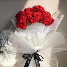 뜨개 꽃다발 카네이션 조화 어버이날 스승의날 선물 뜨개질꽃, 1개