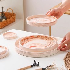 加厚托盤陶土接水盤盆栽移動底托瑪奇朵多肉陶土托盤 北歐風 盆栽底盤 花盆托盤 盆栽水盤 花盆底座 園藝, 1個, 紅陶陶土托盤,外徑8cm內徑7cm高1.5cm-3個裝