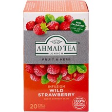 독일 아마드티 Ahmad Tea Wild Strawberry 인퓨전 와일드 스트로베리 과일차 티백, 3개