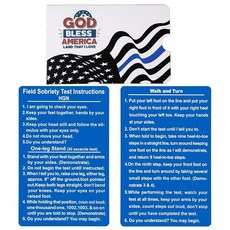 4PCS Thick METAL 메탈 SFST Card Law Enforcement STAND &ARD 스탠다드ized Field Sobriety Test Clues Instru, 2 PCS, Blue