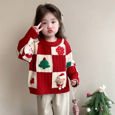 喜慶兒童針織上衣 新年聖誕風保暖毛衣