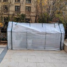 길냥이 쉘터 길고양이 급식소 온실 비닐 원예 천막 보온, 1개, 뾰족 지붕 3칸 창문 270 90x118cm