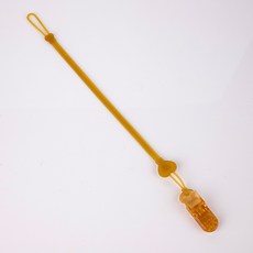 四條100 幸運草矽膠奶嘴鏈 玩具防掉帶 四葉草防掉鏈 玩具繩 防掉帶 寶寶奶嘴鏈 玩具夾 單頭夾 玩具固定帶, 咖啡色愛心, 1個