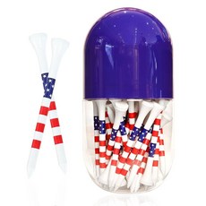 [ 1098590 ] EWILLING 프리미엄 대나무 골프 티 마크 시스템이 있는 별과 줄무늬 | 사이즈 8.9cm(3-1/4인치) 50개 팩 저저항 팁으로 마찰 감소 선물 남