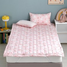 모던하우스 마미허그 소프트워싱 고정밴드가 있는 논슬립 패드, 튤립버니 핑크