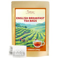 TeeLux 바닐라 디카페인 차이 티백 시나몬 생강 카다몬이 함유된 홍차 천연 맛 풀 바디 & 스파이시 100개, 잉글리시 아침 식사
