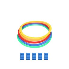 야외 점프 링 스포츠 훈련 교육 보조 조기 장난감 게임 5 개, M-Diameter-38cm, 1개