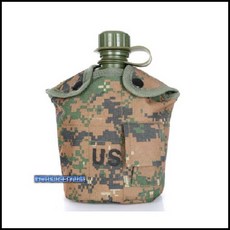 【野戰搖滾-生存遊戲】US軍用戰術水壺套 多款迷彩特警背包腰掛水壺包水瓶袋 黑色狼棕色黑蟒蛇迷彩可選, 數位叢林, 1個