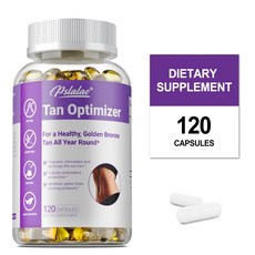 태닝 효과 극대화제 - 비타민 A - 피부 건강 및 면역력 증진 자연스러운 태닝 효과, 1개, 60정