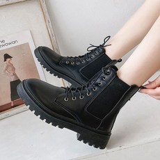 미들통굽 플랫워커 걸크러쉬 밴딩 첼시 레이스업워커 sky+6384Yj