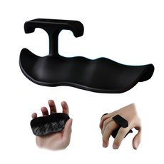 [LxU] 최신형 실리콘 미끄럼방지 헬스 손바닥 보호 패드 스트랩 헬스장갑 웨이트 굳은살 방지, 2개, 블랙