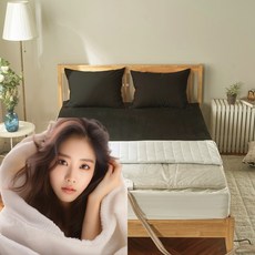 [구름안애] 국내제작 레이즈 실크극세사 온수매트커버 라텍스 전기 매트 커버, 블랙