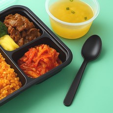 이로울생활 일회용 스푼 블랙 개별포장, 300개, 1개입
