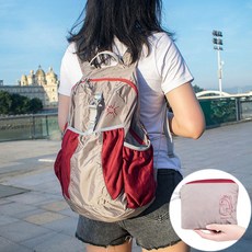 엘마운틴 초경량 접이식 방수 배낭 20리터 아웃도어 여행 등산 가방 소형 휴대용 백팩, 레드그레이