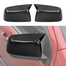 CheroCar 콜로라도 백미러 커버 사이드 뷰 미러 왼쪽 오른쪽 상단 캡 2023 2024 2025 2026 쉐보레 GMC 캐니언 외부 액세서리에 적합 207696, Black Carbon Fiber 14-22