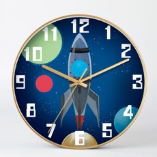 무소음 우드 감성 인테리어 집들이 아이방 꾸미기 교육 학습용 벽걸이 벽시계, B타입, B타입