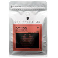 컬트커피랩 산미있는 꽃향기 과일향 오전 11시 블렌드 커피원두, 200g, 1개, 홀빈(분쇄안함)