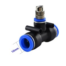 8mm 푸시락 조절식 미스트 노즐 6-12mm T자형 피팅 정원 파티오 냉각 온실 관개용, 04 12mmT-5pcs
