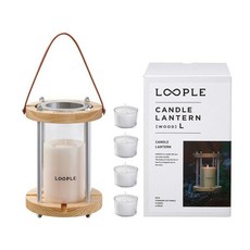 《拓幸良品》LOOPLE 可吊掛式蠟燭座「WOOD」L 象牙白 (附4顆杯蠟燭) 海怪野行 露營 燭台 燭臺
