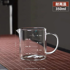 玻璃量杯 附刻度 耐高溫, 透明, 1個, 350ml